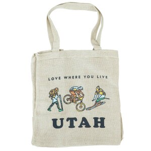 Love Where You Live Utah Burlap Bag